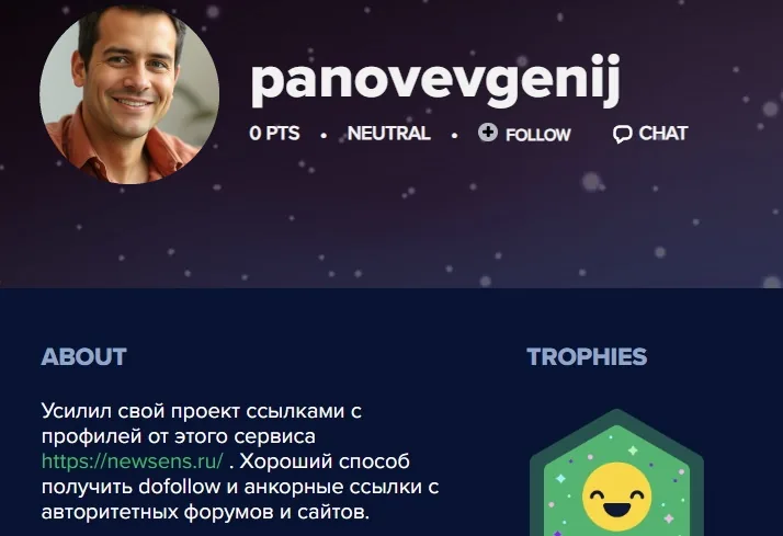 Скриншот готового профиля Imgur DR 91