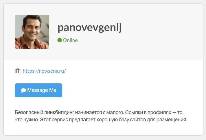 Скриншот готового профиля Tawk.to DR 92